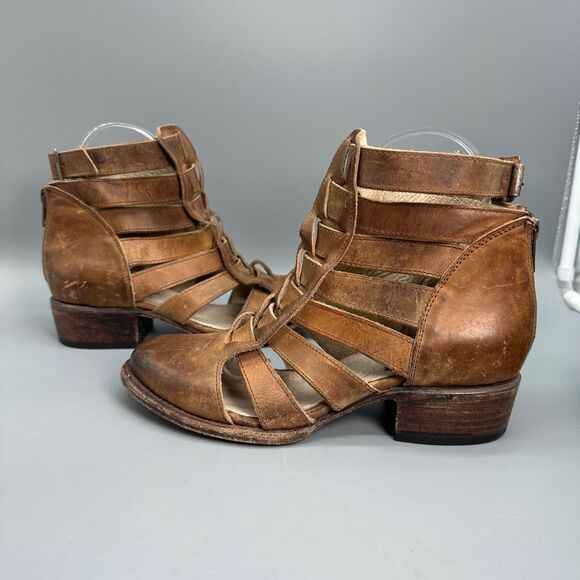 Freebird By Steven Stone Cutout Bootie Womens 6 Brown Shoe Strappy Buckled Boot - Picture 5 of 9